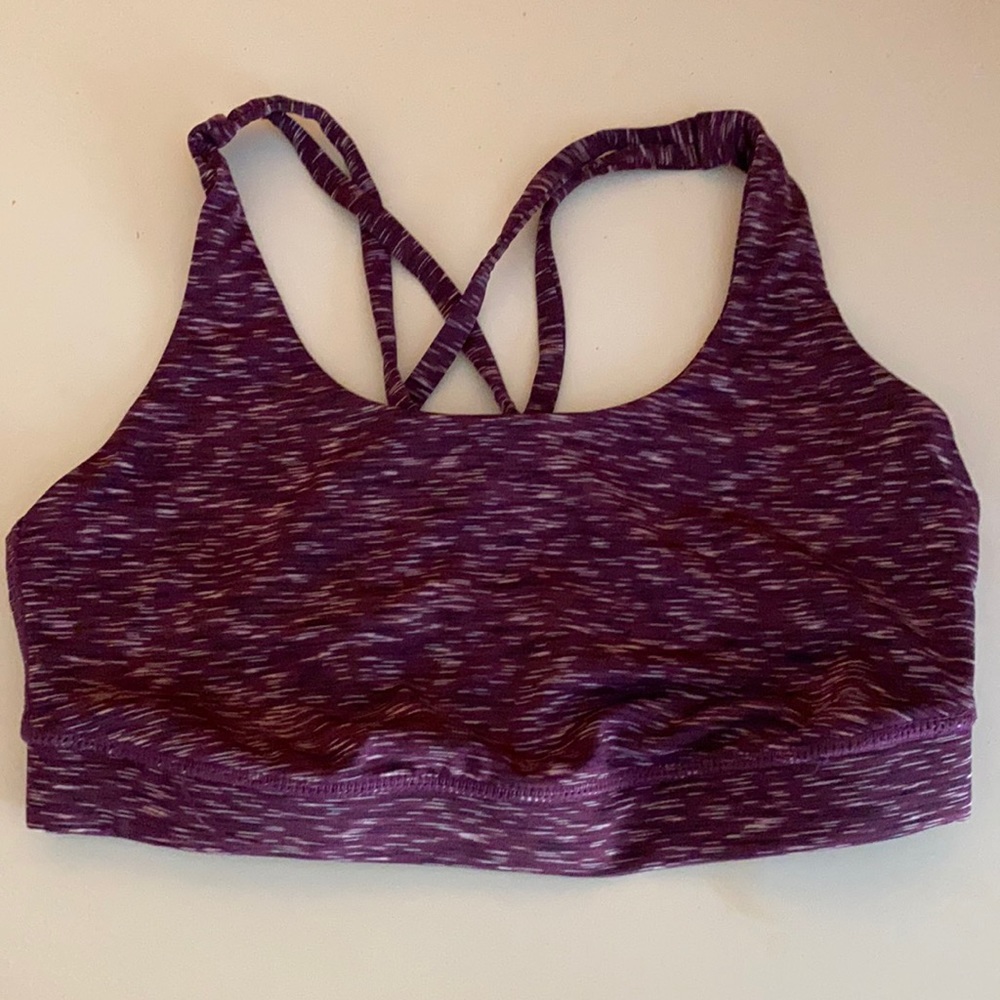 Purple cross-cross back from target